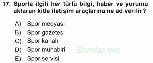 Haber Türleri 2017 - 2018 3 Ders Sınavı 17.Soru