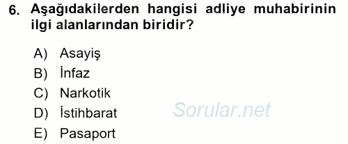 Haber Türleri 2017 - 2018 3 Ders Sınavı 6.Soru