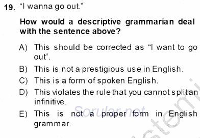 Dilbilim 1 2013 - 2014 Ara Sınavı 19.Soru
