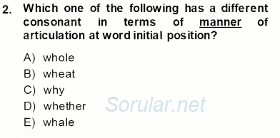 Dilbilim 1 2013 - 2014 Ara Sınavı 2.Soru