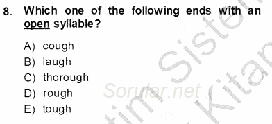 Dilbilim 1 2013 - 2014 Ara Sınavı 8.Soru