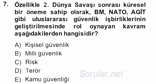 Suç Sosyolojisi 2014 - 2015 Ara Sınavı 7.Soru