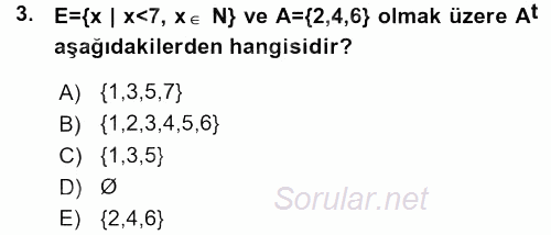 Genel Matematik 2015 - 2016 Ara Sınavı 3.Soru