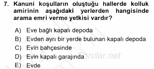 Ceza Muhakemesi Hukuku 2016 - 2017 3 Ders Sınavı 7.Soru