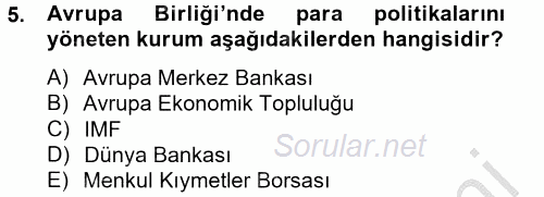 Uluslararası Hukuk 2 2012 - 2013 Dönem Sonu Sınavı 5.Soru