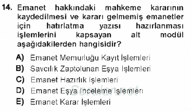 Ulusal Yargı Ağı Projesi 1 2012 - 2013 Tek Ders Sınavı 14.Soru