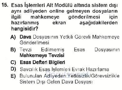 Ulusal Yargı Ağı Projesi 1 2012 - 2013 Tek Ders Sınavı 15.Soru