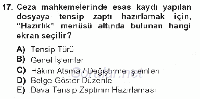 Ulusal Yargı Ağı Projesi 1 2012 - 2013 Tek Ders Sınavı 17.Soru