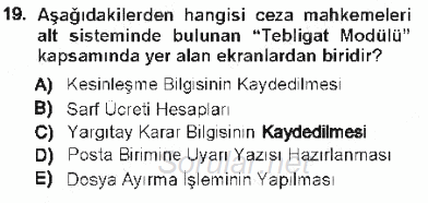 Ulusal Yargı Ağı Projesi 1 2012 - 2013 Tek Ders Sınavı 19.Soru