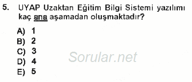 Ulusal Yargı Ağı Projesi 1 2012 - 2013 Tek Ders Sınavı 5.Soru