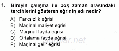 Çalışma Ekonomisi 1 2012 - 2013 Ara Sınavı 1.Soru