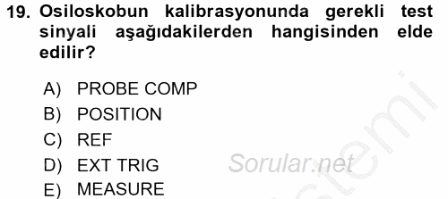 Elektrik Bakım, Arıza Bulma ve Güvenlik 2016 - 2017 Ara Sınavı 19.Soru