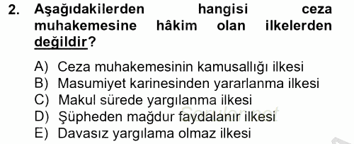 Ceza Muhakemesi Hukuku 2012 - 2013 Ara Sınavı 2.Soru