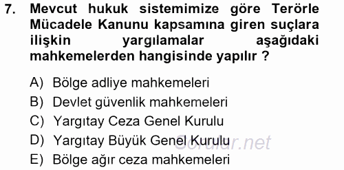 Ceza Muhakemesi Hukuku 2012 - 2013 Ara Sınavı 7.Soru