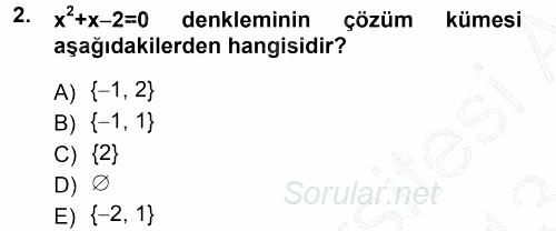 Okulöncesinde Matematik Eğitimi 2012 - 2013 Dönem Sonu Sınavı 2.Soru