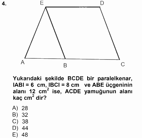 Okulöncesinde Matematik Eğitimi 2012 - 2013 Dönem Sonu Sınavı 4.Soru