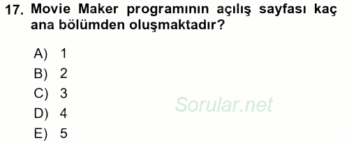 Bilgisayar Destekli Temel Tasarım 2017 - 2018 Dönem Sonu Sınavı 17.Soru