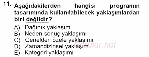 Radyo ve Televizyon Programcılığının Temel Kavramları 2012 - 2013 Dönem Sonu Sınavı 11.Soru
