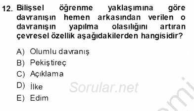 Çocuk Ruh Sağlığı 2013 - 2014 Ara Sınavı 12.Soru