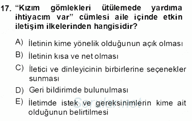 Çocuk Ruh Sağlığı 2013 - 2014 Ara Sınavı 17.Soru