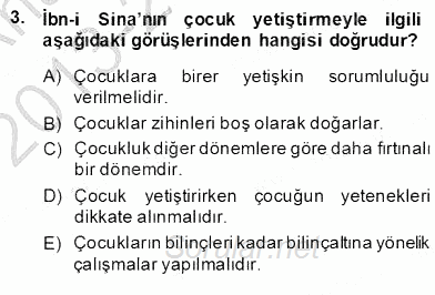 Çocuk Ruh Sağlığı 2013 - 2014 Ara Sınavı 3.Soru