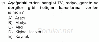 Pazarlama Yönetimi 2012 - 2013 Tek Ders Sınavı 17.Soru
