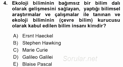 Çevre Sorunları ve Politikaları 2015 - 2016 Ara Sınavı 4.Soru