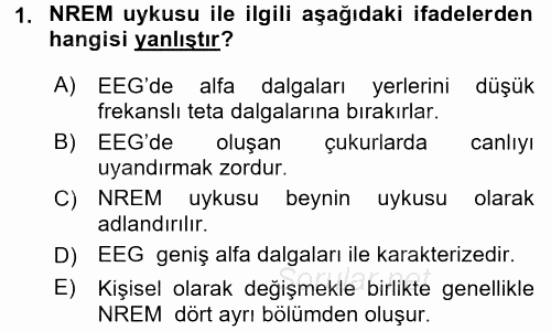 Hayvan Davranışları ve Refahı 2015 - 2016 Dönem Sonu Sınavı 1.Soru