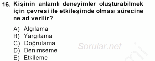 Spor Yönetimi 2013 - 2014 Ara Sınavı 16.Soru