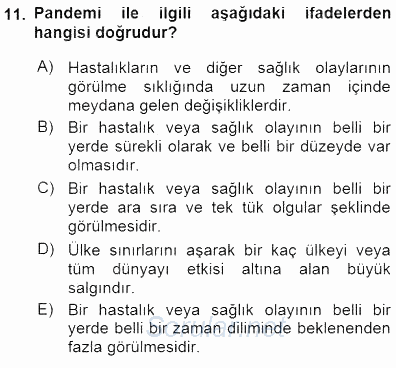 Tıbbi Terminoloji 2015 - 2016 Dönem Sonu Sınavı 11.Soru