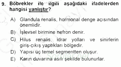 Tıbbi Terminoloji 2015 - 2016 Dönem Sonu Sınavı 9.Soru