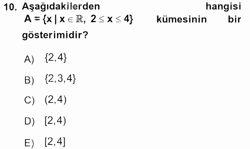 Matematik 1 2016 - 2017 Ara Sınavı 10.Soru