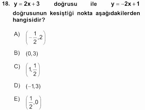 Matematik 1 2016 - 2017 Ara Sınavı 18.Soru