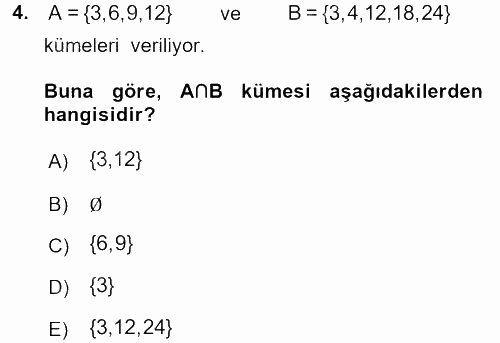 Matematik 1 2016 - 2017 Ara Sınavı 4.Soru