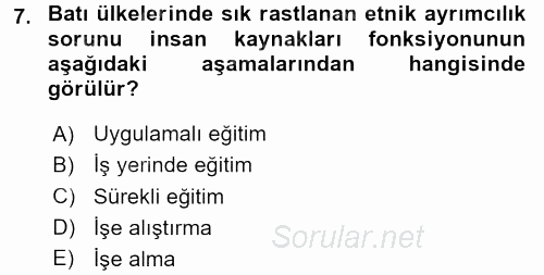 İşletmelerde Sosyal Sorumluluk Ve Etik 2017 - 2018 Ara Sınavı 7.Soru