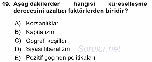 İktisadi Büyüme 2016 - 2017 Dönem Sonu Sınavı 19.Soru