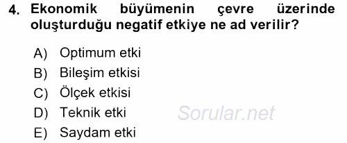 İktisadi Büyüme 2016 - 2017 Dönem Sonu Sınavı 4.Soru