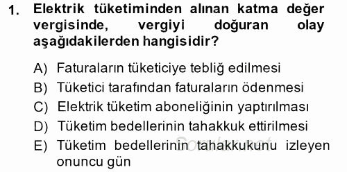 Özel Vergi Hukuku 2 2013 - 2014 Ara Sınavı 1.Soru