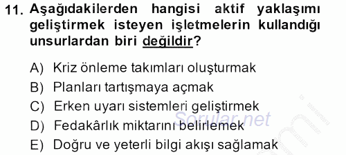 Kriz İletişimi Ve Yönetimi 2014 - 2015 Ara Sınavı 11.Soru