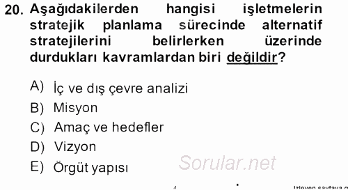 Kriz İletişimi Ve Yönetimi 2014 - 2015 Ara Sınavı 20.Soru