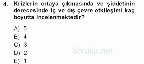 Kriz İletişimi Ve Yönetimi 2014 - 2015 Ara Sınavı 4.Soru