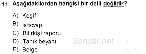 Medeni Usul Hukuku 2013 - 2014 Dönem Sonu Sınavı 11.Soru