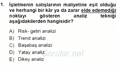 Girişim Finansmanı 2013 - 2014 Ara Sınavı 1.Soru