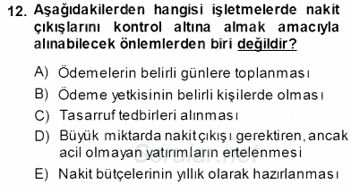 Girişim Finansmanı 2013 - 2014 Ara Sınavı 12.Soru