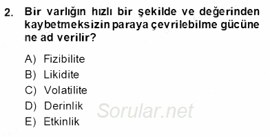 Girişim Finansmanı 2013 - 2014 Ara Sınavı 2.Soru