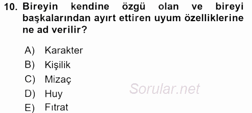 Çatışma ve Stres Yönetimi 2 2017 - 2018 Dönem Sonu Sınavı 10.Soru