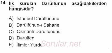 Türkiye´de Felsefenin Gelişimi 1 2012 - 2013 Dönem Sonu Sınavı 14.Soru