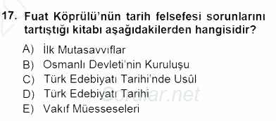 Türkiye´de Felsefenin Gelişimi 1 2012 - 2013 Dönem Sonu Sınavı 17.Soru