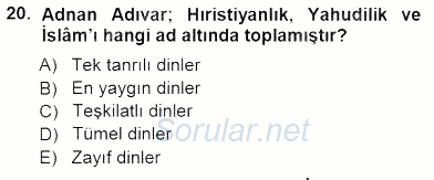 Türkiye´de Felsefenin Gelişimi 1 2012 - 2013 Dönem Sonu Sınavı 20.Soru