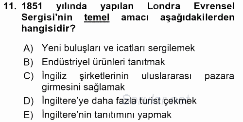Kongre ve Etkinlik Yönetimi 2015 - 2016 Ara Sınavı 11.Soru